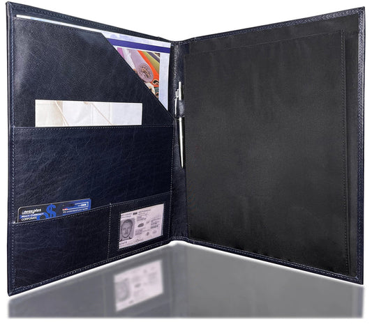 Royal Leather Portfolio (Blue)