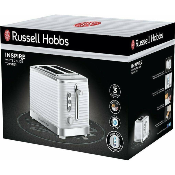 Russell Hobbs Inspire 2 Slice Toaster - White | 24370 from DID Electrical - guaranteed Irish, guaranteed quality service. (6890839048380)