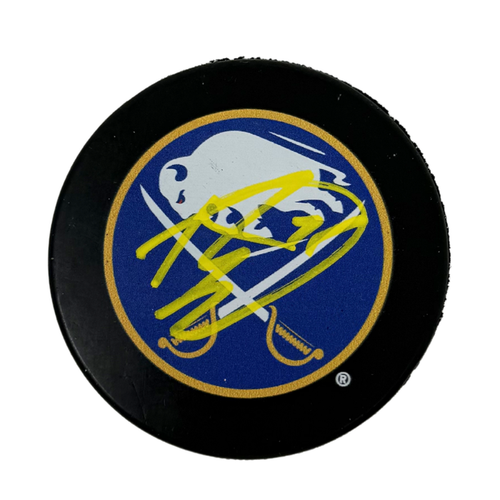 Ryan McLeod Signed Buffalo Sabres Large Logo Hockey Puck