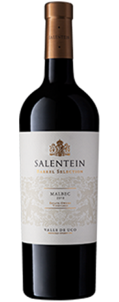 Salentein Malbec wine bottle on a white background