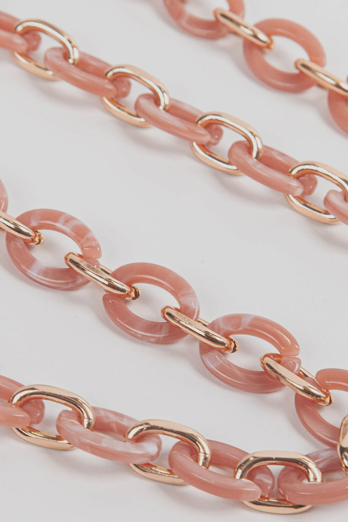 Sarta Bag Strap -  Pink & Gold Links