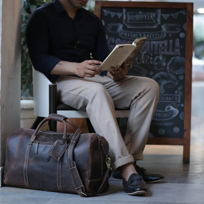leather duffle