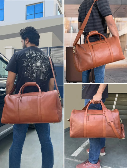 leather duffle bag mens