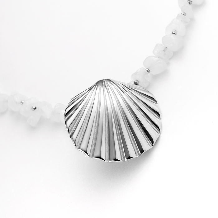 Scallop Big Halskette Silber