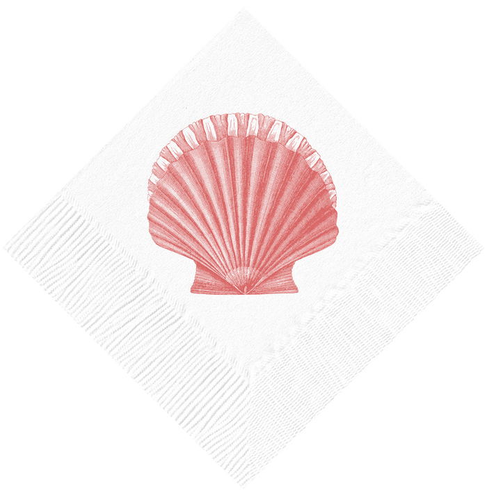 Scallop Beverage Napkins