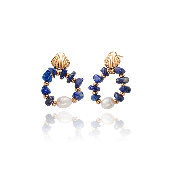 Scallop Stone Ohrring Roségold