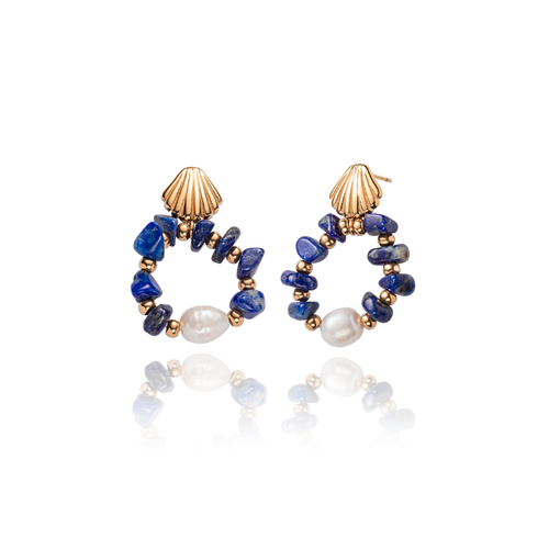 Scallop Stone Ohrring Roségold