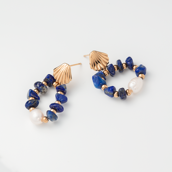 Scallop Stone Ohrring Roségold