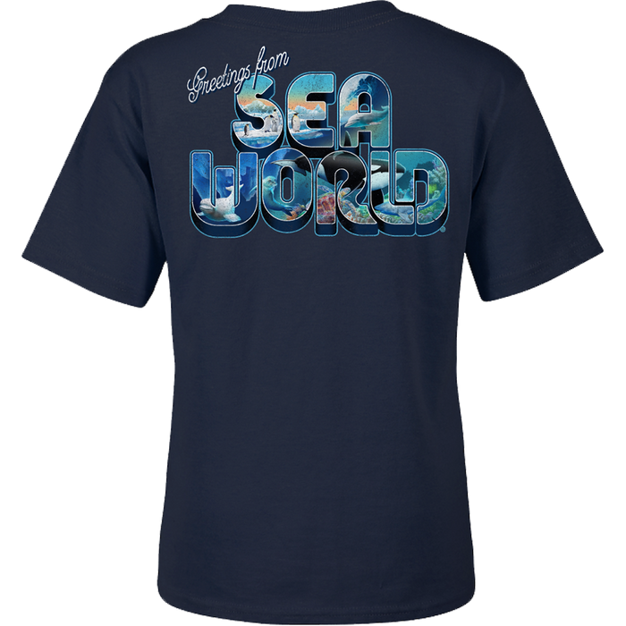 SeaWorld Greetings From Orlando Blue Toddler Boy Tee back