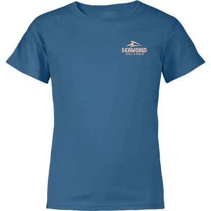 SeaWorld Greetings From Orlando Blue Youth Boy Tee front