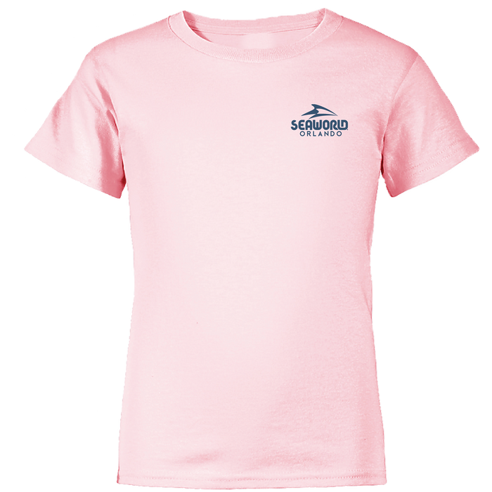 SeaWorld Greetings From Orlando Pink Youth Girl Tee front