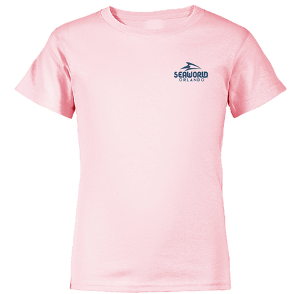 SeaWorld Greetings From Orlando Pink Youth Girl Tee front