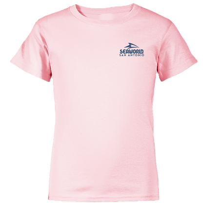 SeaWorld Greetings From San Antonio Pink Youth Girl Tee front