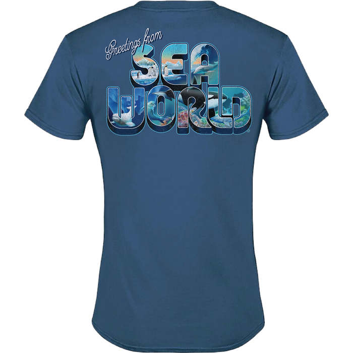 SeaWorld Greetings From San Diego Blue Men's Tee back