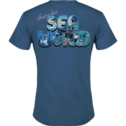 SeaWorld Greetings From San Diego Blue Men's Tee back