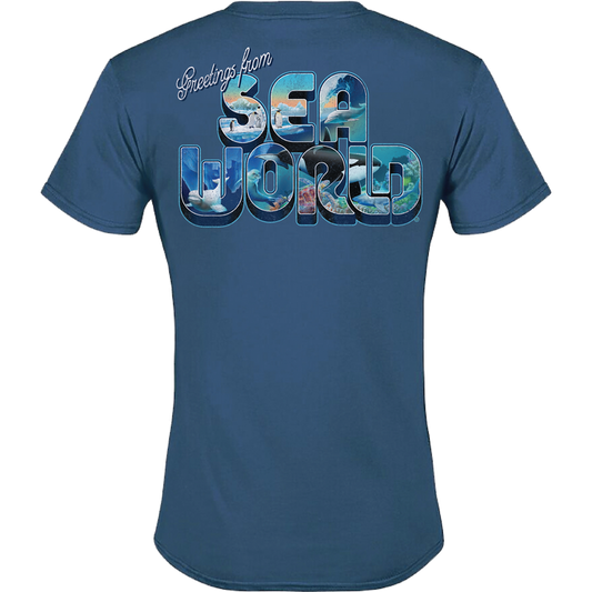 SeaWorld Greetings From San Diego Blue Men's Tee back