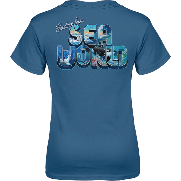 SeaWorld Greetings From San Diego Blue Youth Boy Tee back