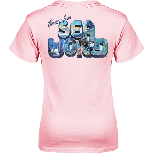 SeaWorld Greetings From San Diego Pink Youth Girl Tee back