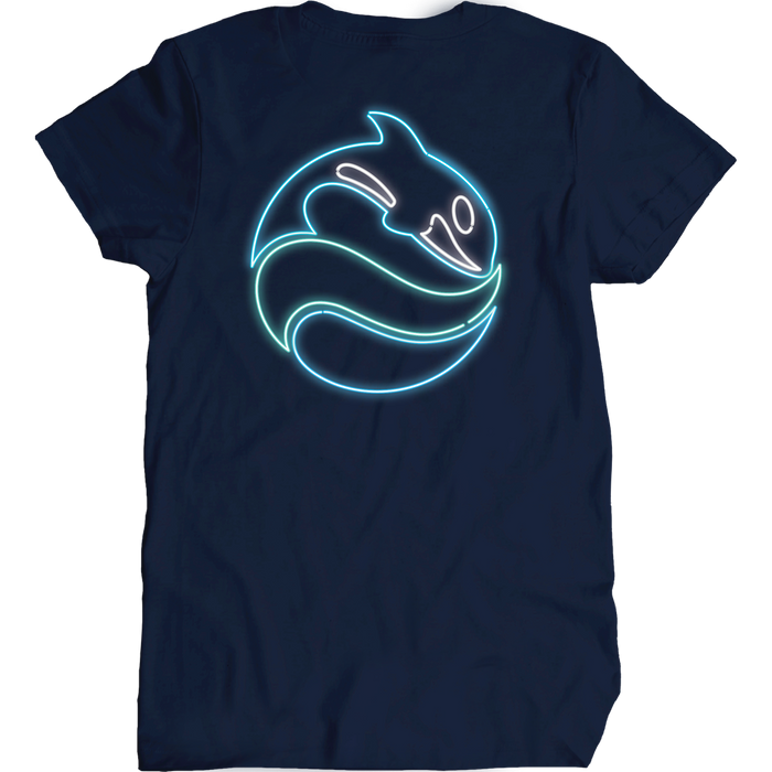 SeaWorld Neon Sign Navy Pocket Tee Adult back