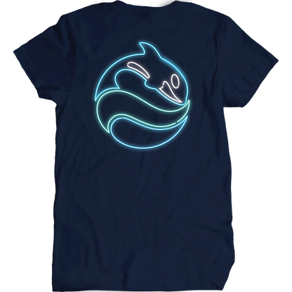 SeaWorld Neon Sign Navy Pocket Tee Adult back
