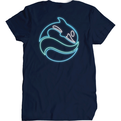 SeaWorld Neon Sign Navy Pocket Tee Adult back