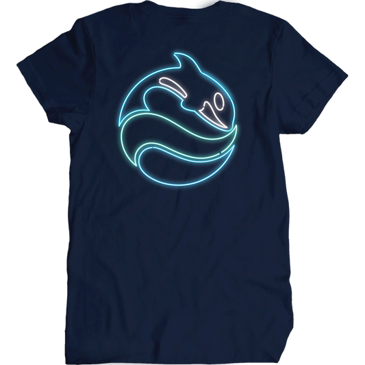 SeaWorld Neon Sign Navy Pocket Tee Adult back