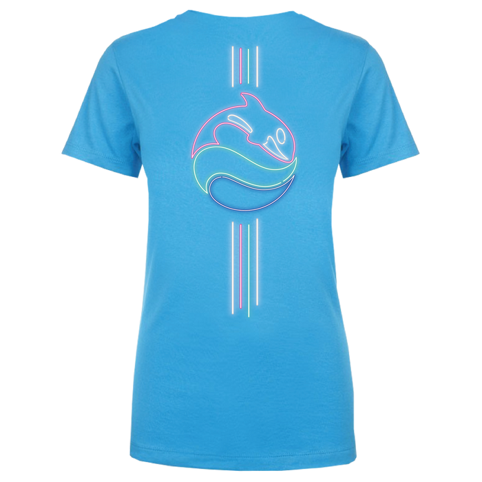 SeaWorld Neon Sign Turquoise Tee Adult back