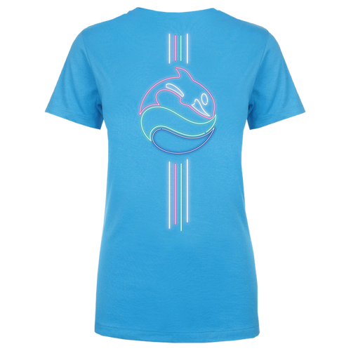 SeaWorld Neon Sign Turquoise Tee Adult back