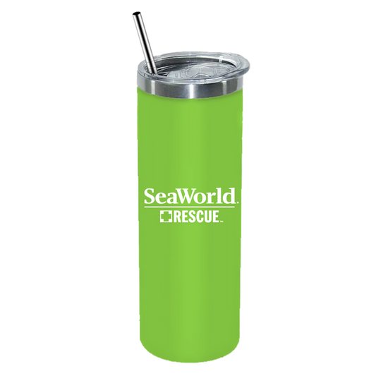 SeaWorld Rescue 20 oz Lime Stainles Steel Skinny Tumbler