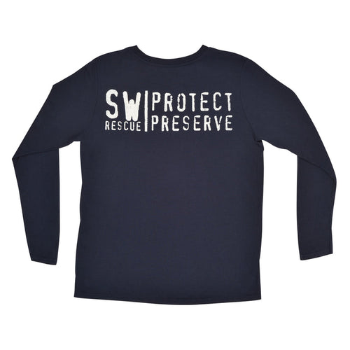 SeaWorld Rescue Navy Long Sleeve Adult Performance Tee