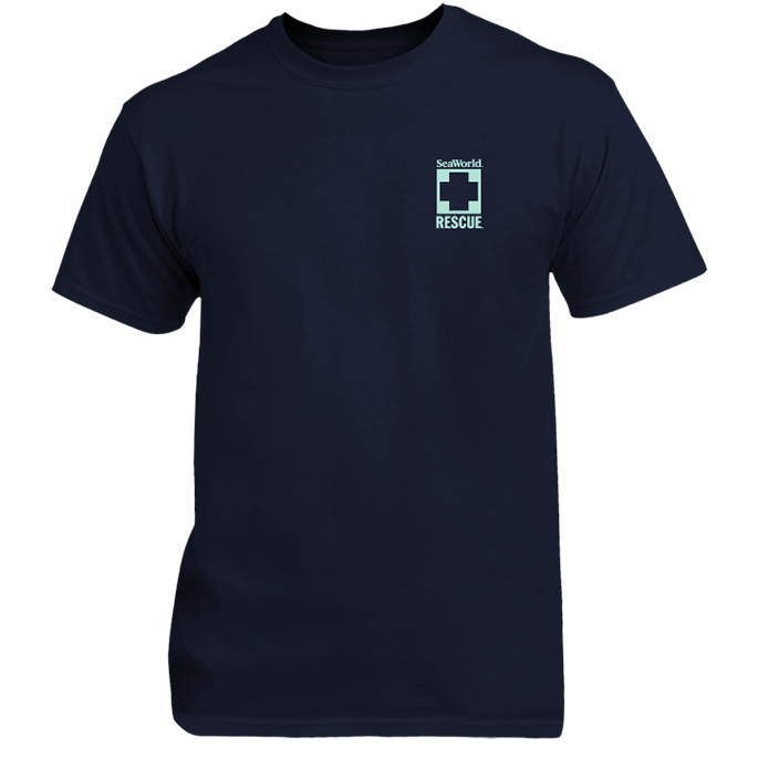 SeaWorld Rescue Navy Mint Adult Tee