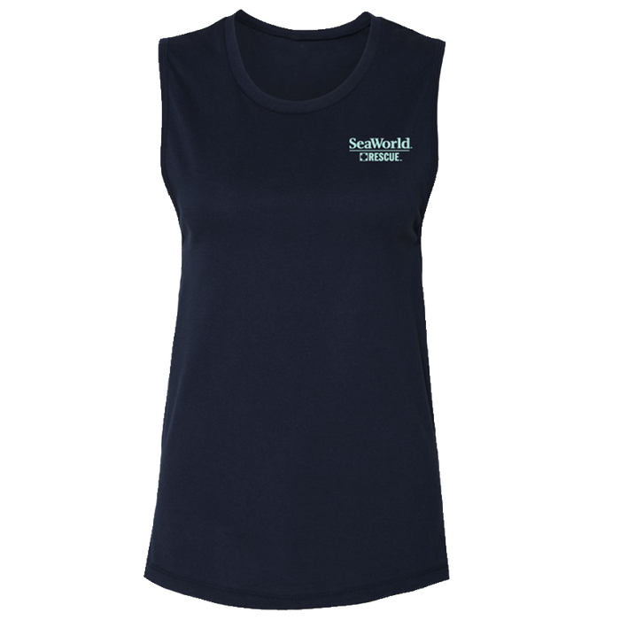 SeaWorld Rescue Navy Mint Junior Tank front
