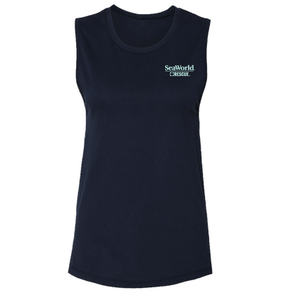 SeaWorld Rescue Navy Mint Junior Tank front
