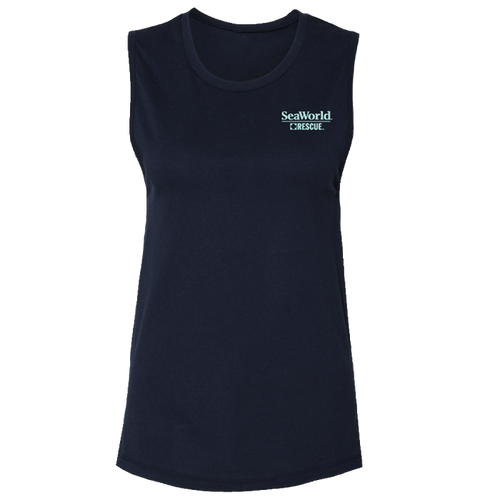 SeaWorld Rescue Navy Mint Junior Tank front