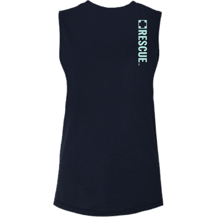 SeaWorld Rescue Navy Mint Junior Tank back