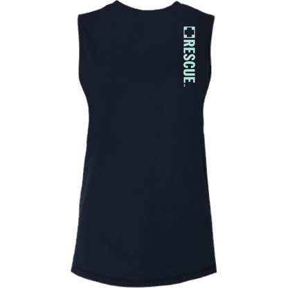 SeaWorld Rescue Navy Mint Junior Tank back