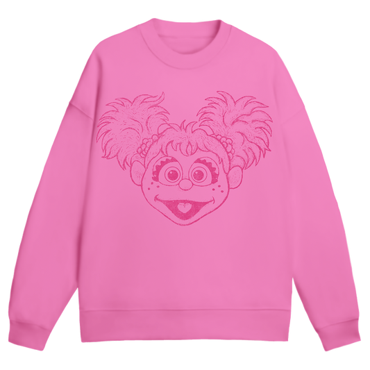 Sesame Street Big Face Abby Pink Youth Crew Fleece