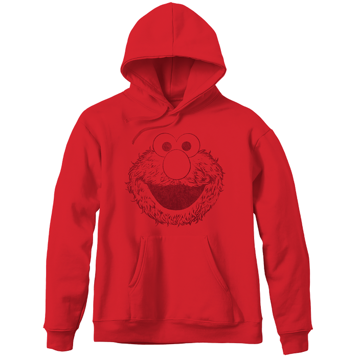 Sesame Street Big Face Elmo Red Adult Pullover Hoodie