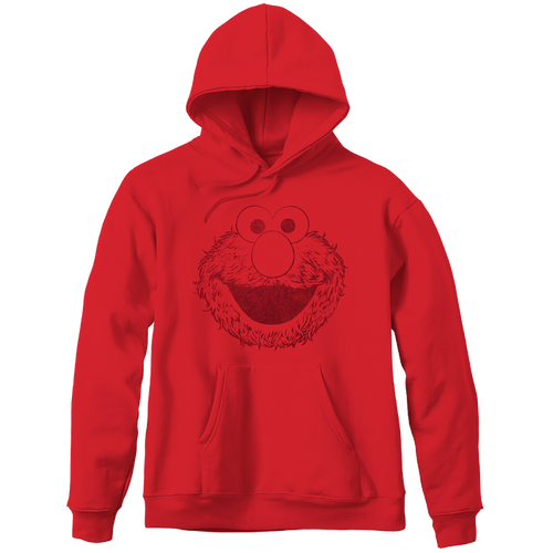 Sesame Street Big Face Elmo Red Adult Pullover Hoodie