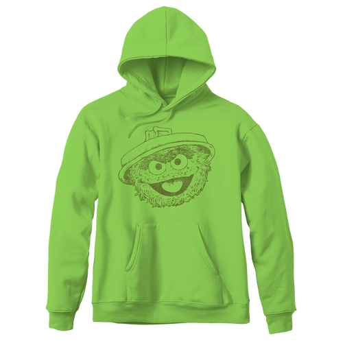 Sesame Street Big Face Oscar Green Adult Pullover Hoodie