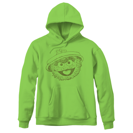 Sesame Street Big Face Oscar Green Adult Pullover Hoodie