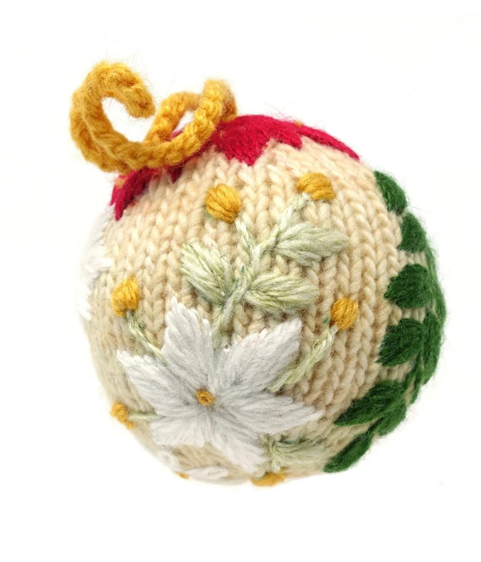 Set of 3 Hand Knit Globe Ornaments, Fair Trade