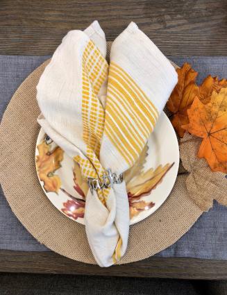 Set of 4- Hand Woven Ethiopian Cotton Dinner Napkins- Eco-Friendly, Fair Trade - Give Back Goods