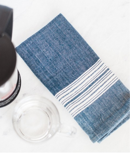 Set of 4 Hand Woven Ethiopian Cotton Dinner Napkins, Eco-Friendly, Fair Trade