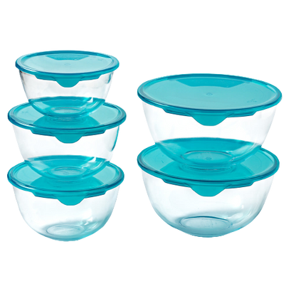Set of 5 bowls with lid