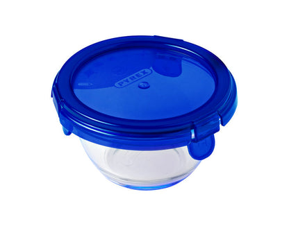 Set of 5 glass baby storage jars with waterproof navy blue purple lid - My First Pyrex+