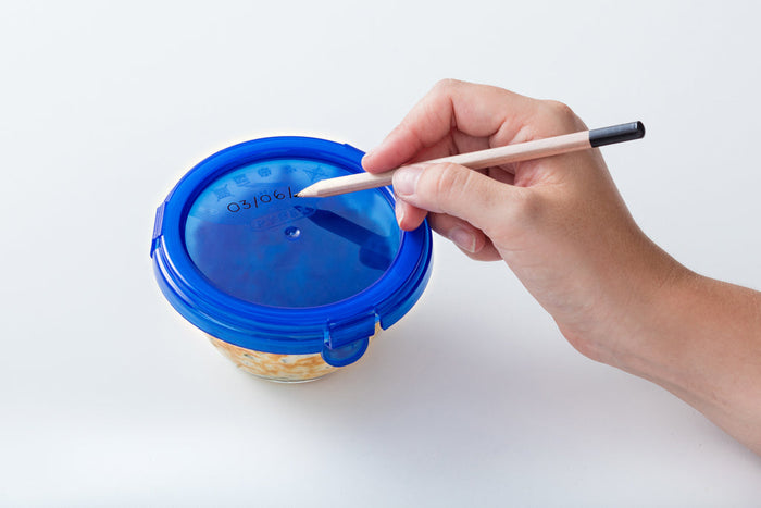 Set of 5 glass baby storage jars with waterproof navy blue purple lid - My First Pyrex+