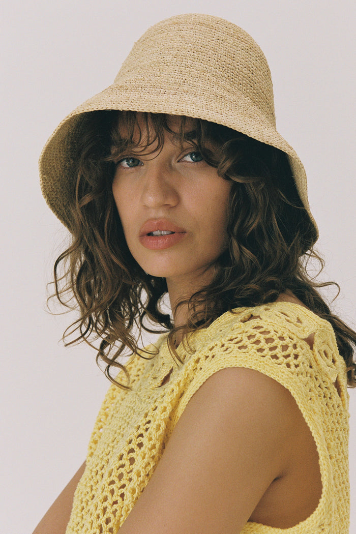 Shoal Bucket - Raffia Crochet - Packable