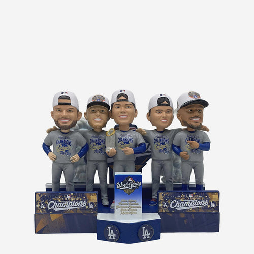 Shohei Ohtani, Yoshinobu Yamamoto, Freddie Freeman, Max Muncy & Mookie Betts Los Angeles Dodgers 2025 World Series Champions Comeback Of The Ages Podium Mini Scene MLB Bobblehead