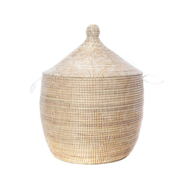 Short Hamper Decorative Handwoven Storage Basket, Fair Trade - Give Back Goods